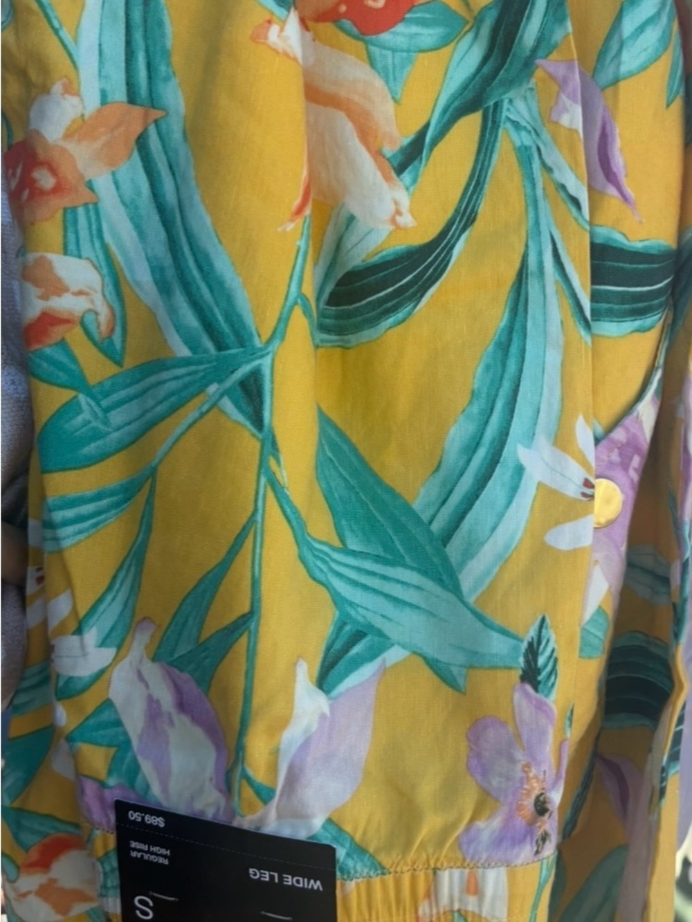 I.N.C luxury brand trousers Tropical Floral - Yellow & Teal